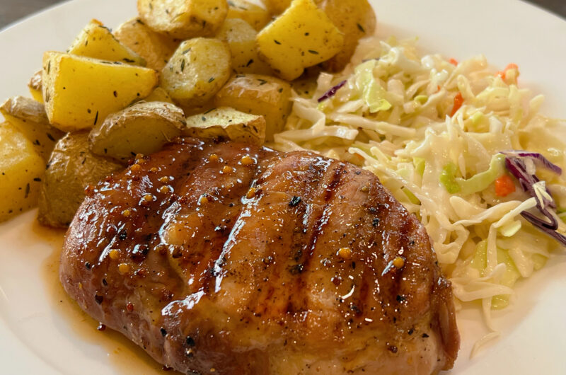 Grilled Maple Honey Glazed Pork Chops