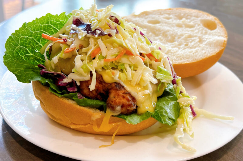 Crispy Chicken Burger with Honey Mustard Coleslaw