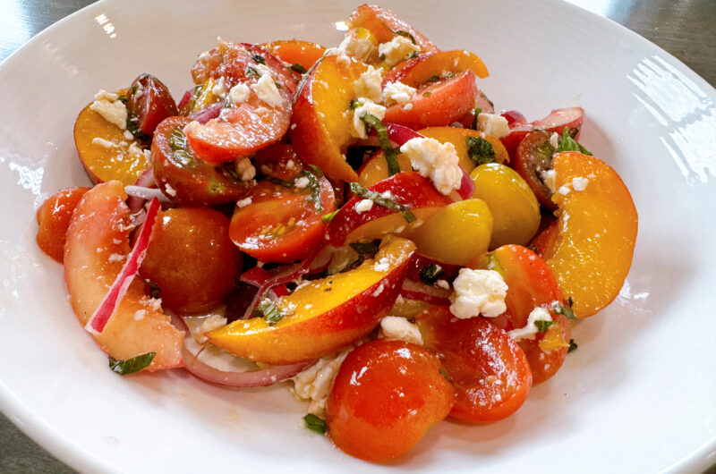 Peach Feta Salad With Tomatoes