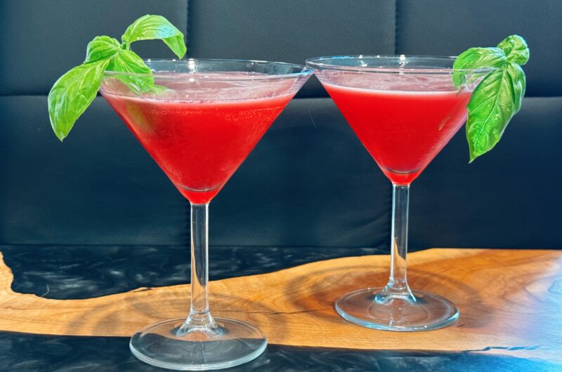 Basil Elderberry Martini