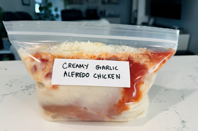 Creamy Garlic Alfredo Chicken (Freezer Meal)