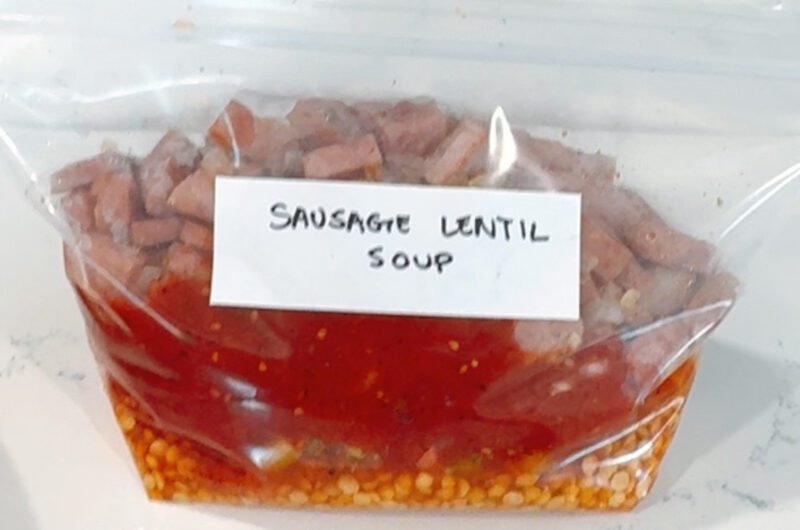 Sausage Lentil Soup (Freezer Meal)