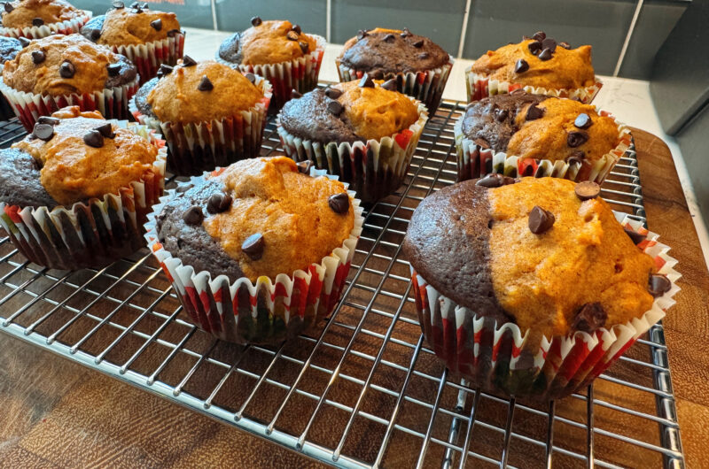 Double Chocolate Pumpkin Muffins