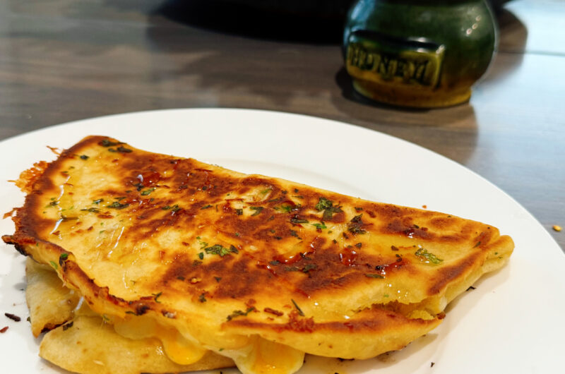 Garlic Naan Grilled Cheese Sandwiches