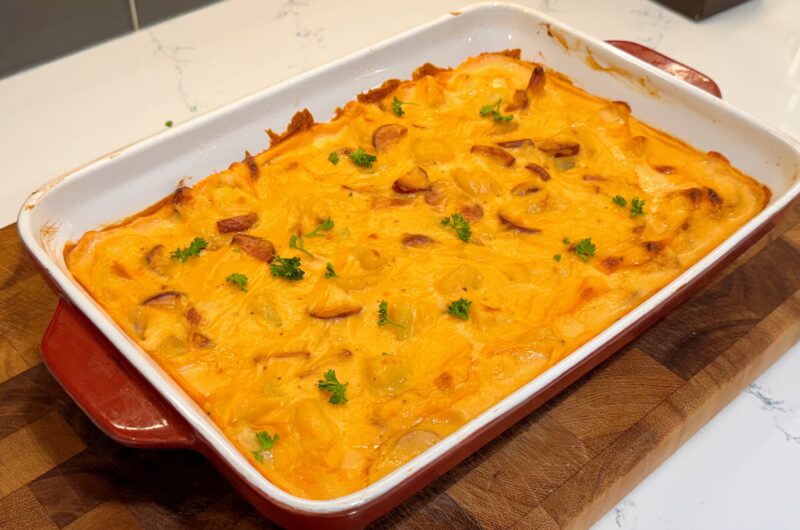 Kielbasa Sausage Cheesy Potato Casserole