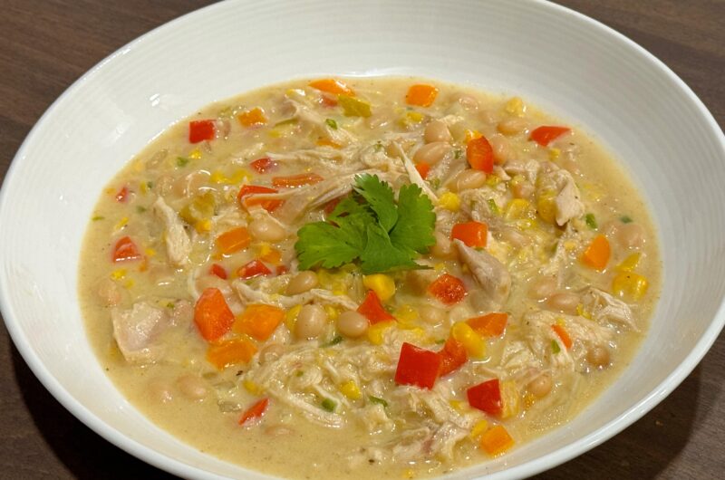 White Chicken Chili with Aged Cheddar Cheese